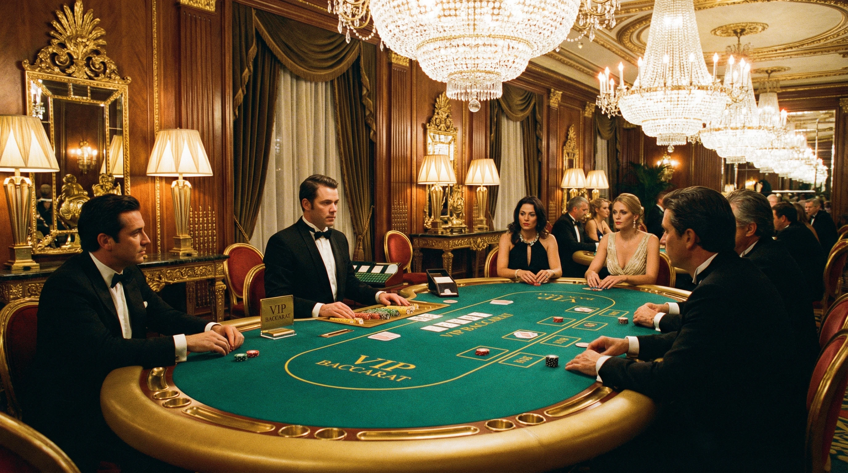 Mesa VIP de bacará en sala exclusiva